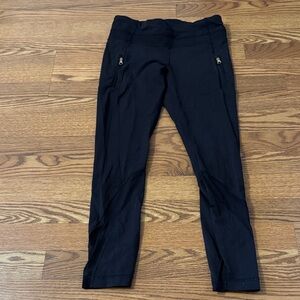 Lululemon Black Athletic Leggings with Mesh Details